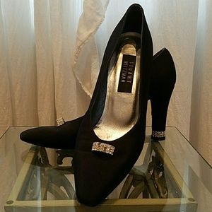 Stuart Weitzman Black Crystal Encrusted Heel